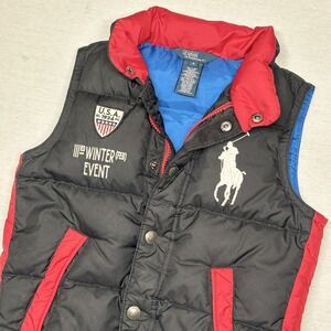Polo Ralph Lauren Big Pony USA Winter Event Down Puffer Vest Boys 6 USA Back